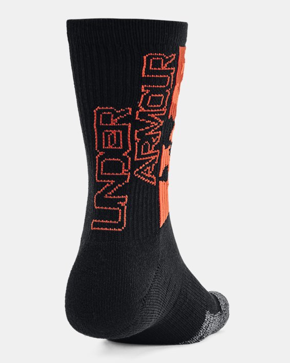 Unisex HeatGear® Crew Socks, Black, pdpMainDesktop image number 2